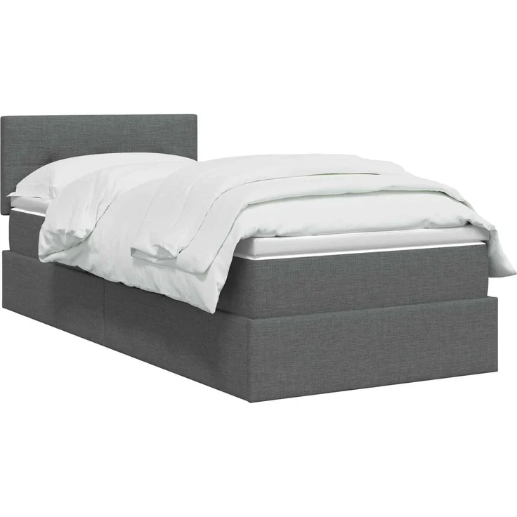 vidaXL LED-Speicherbett mit Matratze Dunkelgrau 90 x 200 cm Stoff 3459037 – Bild 3