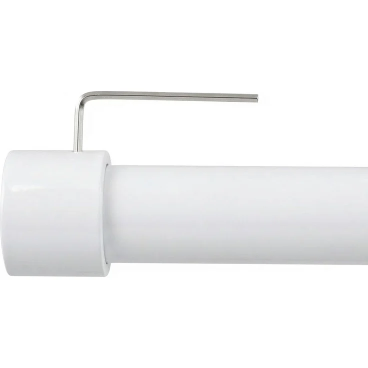 Deco-Raum® Gardinenstange 25mm 1-läufig Kappe | Länge: 240cm | Material: Metall | Farbe: Weiß – Bild 6