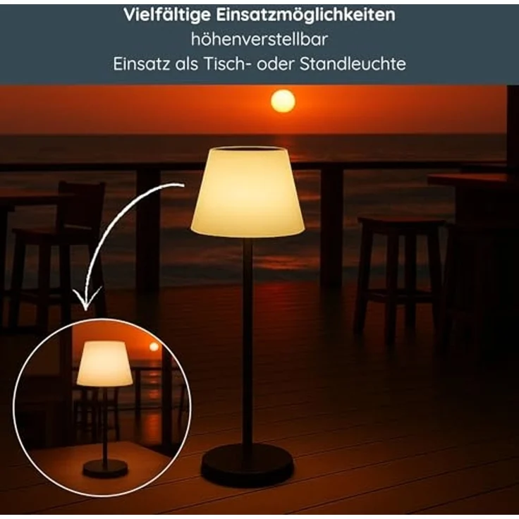 MeLiTec LED Solarleuchte Solar-Gartenleuchte SO50, LED wechselbar, warmweiß, Solar-Lampe Lounge-Licht, Outdoor-Leuchte Farbwechsel, auch Tischlampe – Bild 4