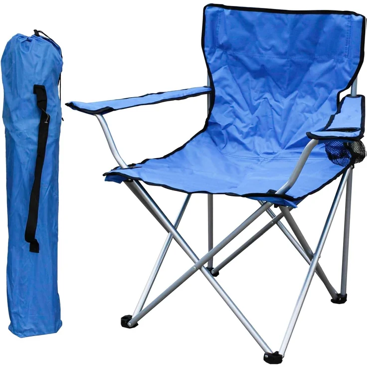 2-er Set Anglersessel mit Getränkehalter und Tasche Blau belastbar bis 120kg – Bild 5