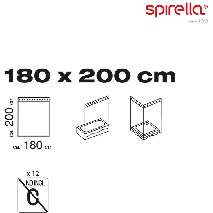 spirella Duschvorhang Spirella Anti-Schimmel Duschvorhang - Anti-Bakteriell, waschbar Breite 180 cm, Anti-Schimmel Textil-Duschvorhang, Polyester, 180x200 cm, waschbar – Bild 3