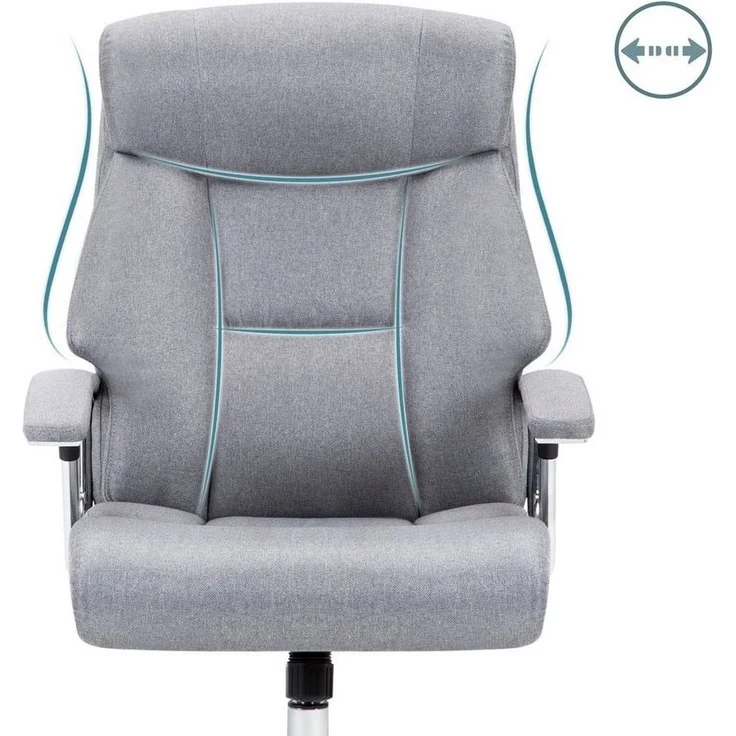 Intimate WM Heart Chefsessel Ergonomischer Bürostuhl, Stoff Schreibtischstuhl, Mit gepolsterten Armlehnen, Wippfunktion und Kopfunterstützung – Bild 3