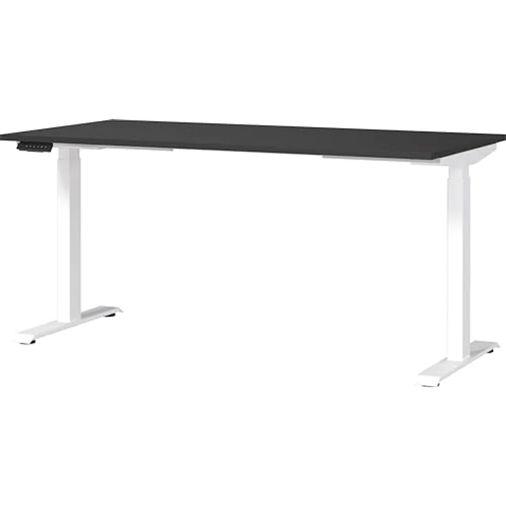 Germania Schreibtisch 7907-569, in Graphit/Weiß, EL. höhenverstellb, 120 x 120 x 80 cm (BxHxT) – Bild 2