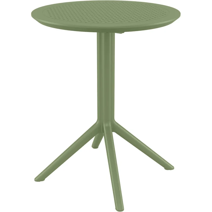 CLP Klapptisch wetterfest Sky klappbarer Gartentisch für den Außenbereich,Form:rund;Farbe:oliv – Bild 1