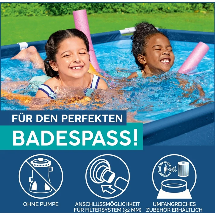 Bestway Steel Pro Frame Pool ohne Pumpe 300 x 201 x 66 cm, dunkelblau, eckig – Bild 4