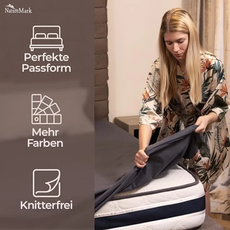 GREEN MARK Textilien Klassische Bettlaken | Betttuch | Laken | Leintuch | Haustuch 100% Baumwolle ohne Gummizug vielen Größen und Farben Größe: 180x275 cm, anthrazit grau – Bild 5