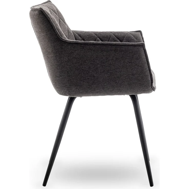 Calicosy 2er-Set Esszimmerstühle L58 cm - CAPITAN - Dunkelgrau – Bild 6
