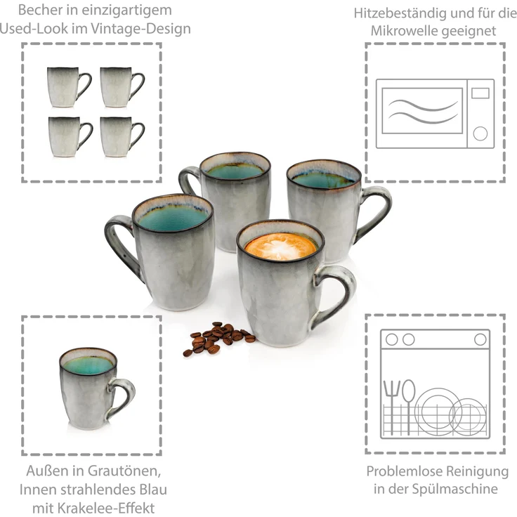 SÄNGER Kaffeebecher Set Capri 4 teilig – Bild 2