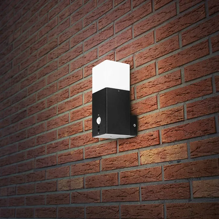 Grafner® Alu Wandlampe WL10802 anthrazit mit Bewegungsmelder Wandleuchte