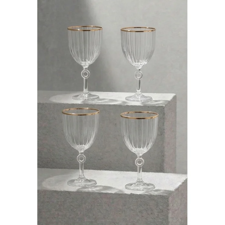Hermia Concept 'Elite Gold 270 - Gold' Weingläser-Set (4-teilig), Gold, 8,8 x 8,8 x 16,8 cm, 270 ml – Bild 3