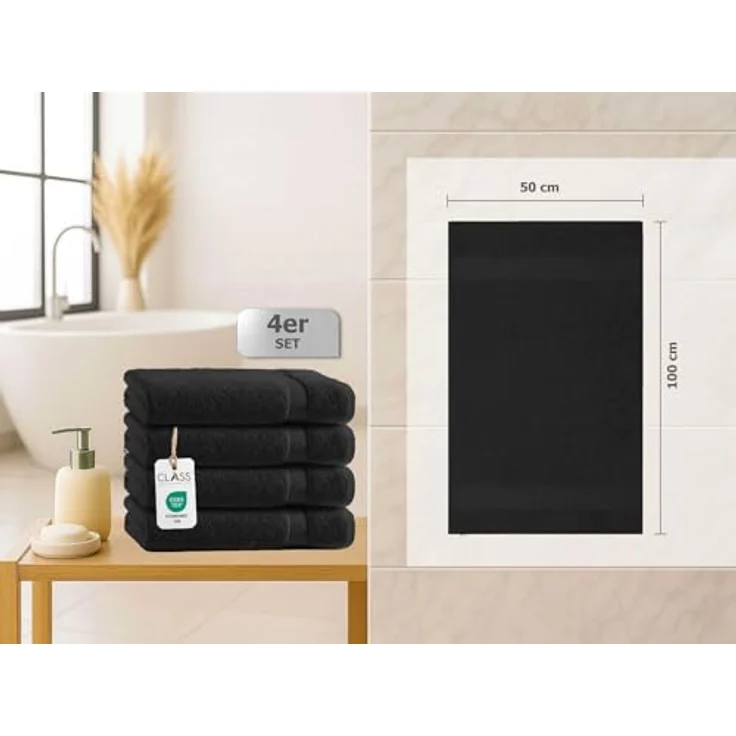TRENDBUY24 Handtuch Set Handtücher Duschtücher Gästetücher Baumwolle Frottee Premium 4er Set, 100% Baumwolle (4-St), Duschtuch – Bild 3