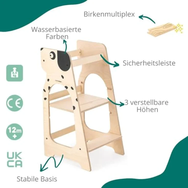 MamaToyz Holz Lernturm Kule Hund | Natur | – Bild 4