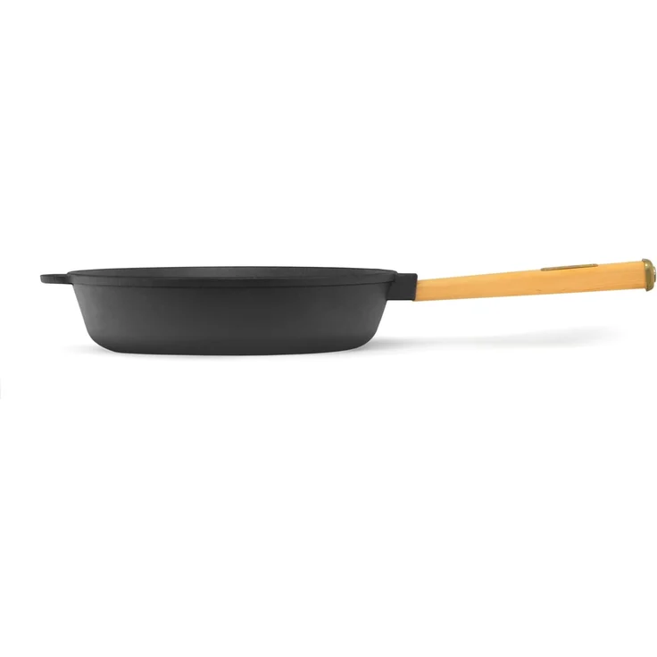 Gusseisenpfanne 28cm Gußeisenpfanne 55mm hoch mit Holzgriff Pfanne aus Gusseisen – Bild 8