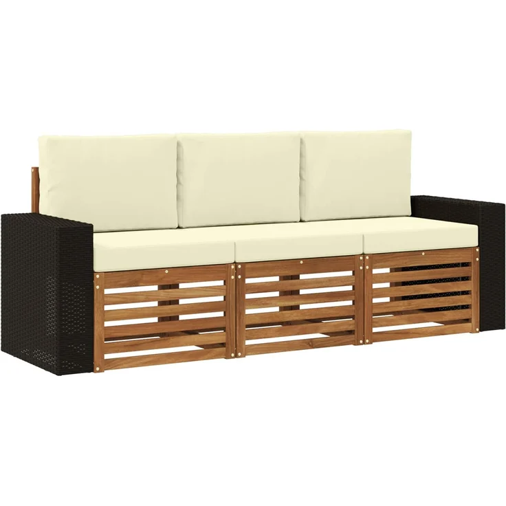 vidaXL Sofagarnituren 3 Stk. Massivholz Akazie 3383971 – Bild 2