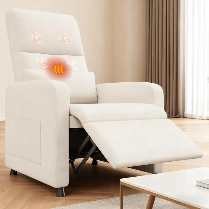 GarveeHome Fernsehsessel Elektrisch Relaxsessel Ruhesessel, massagesessel mit wärmefunktion, Verstellbarer Fernsehsessel mit Fußstütze, Einzelsofa,für Wohnzimmer, Schlafzimmer oder Büro – Bild 1