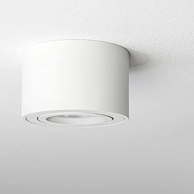 linovum LED Aufbaustrahler 6 x Aufbauleuchte SMOL schwenkbar in weiss matt & rund mit LED 4W, Warmweiß – Bild 3