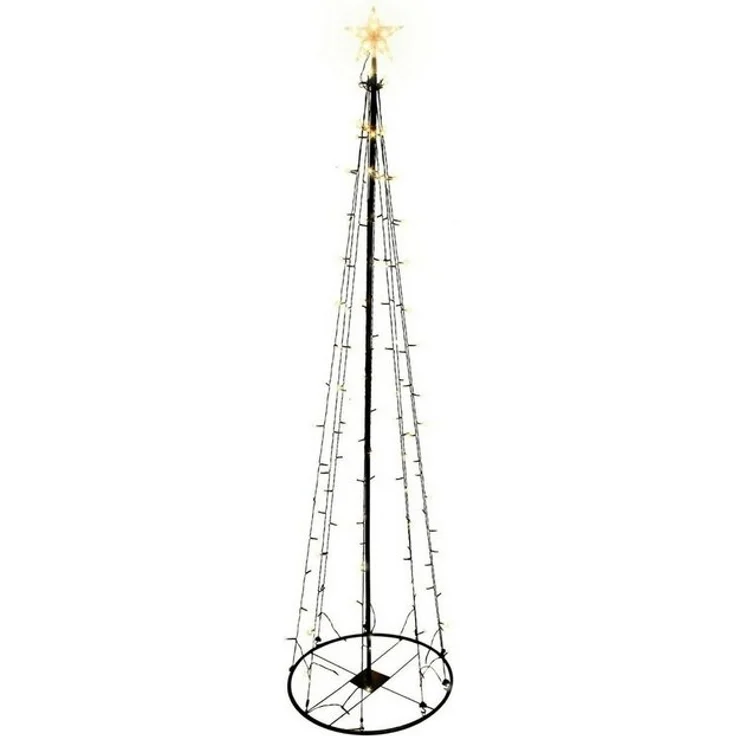 Mojawo Lichtervorhang XXL LED Metall Weihnachtsbaum mit Stern warmweiß 154 LEDs 240cm – Bild 4
