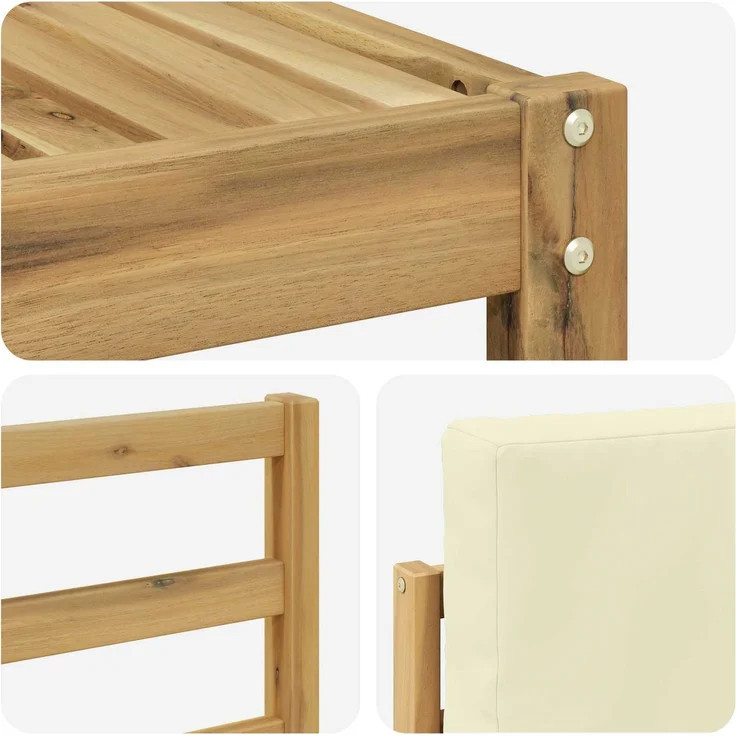 vidaXL Outdoor-Sofagarnitur 6 stk. 6-Sitzer Weiß und Creme Polyester 3392255 – Bild 5