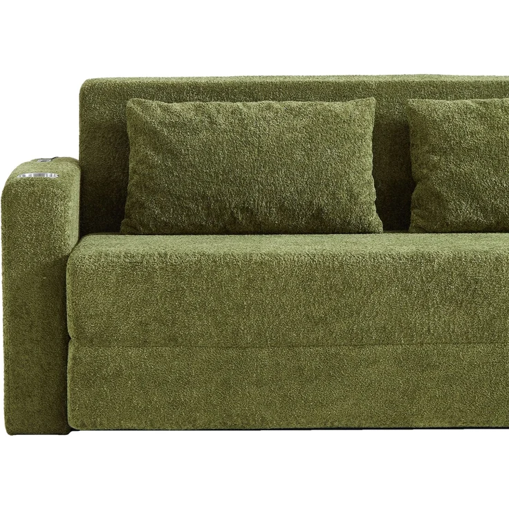 ZUBALIYA SchlafSofa mit USB - Anschluss, mit Samtbezug, mit breiten Armlehnen, mit Schaumstoffpolsterung, aus Samt – Bild 11