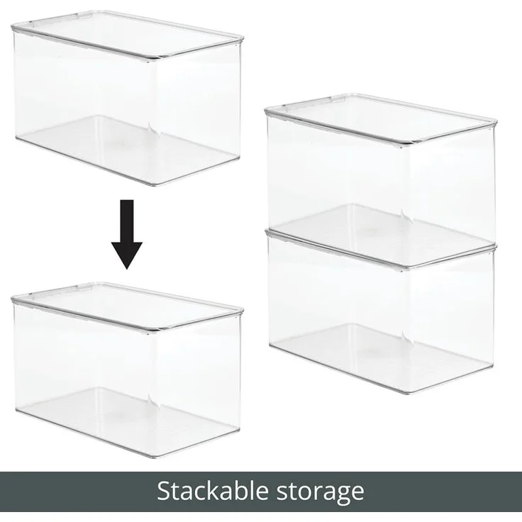 Spielzeugaufbewahrung stapelbare Kiste Organizer mit Deckel mDesign durchsichtig – Bild 5