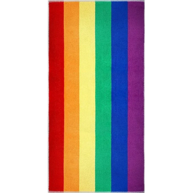 Lashuma Badetuch Regenbogen, Frottee (1-St), gestreiftes Strandtuch Frottee bunt 90x180 cm – Bild 4