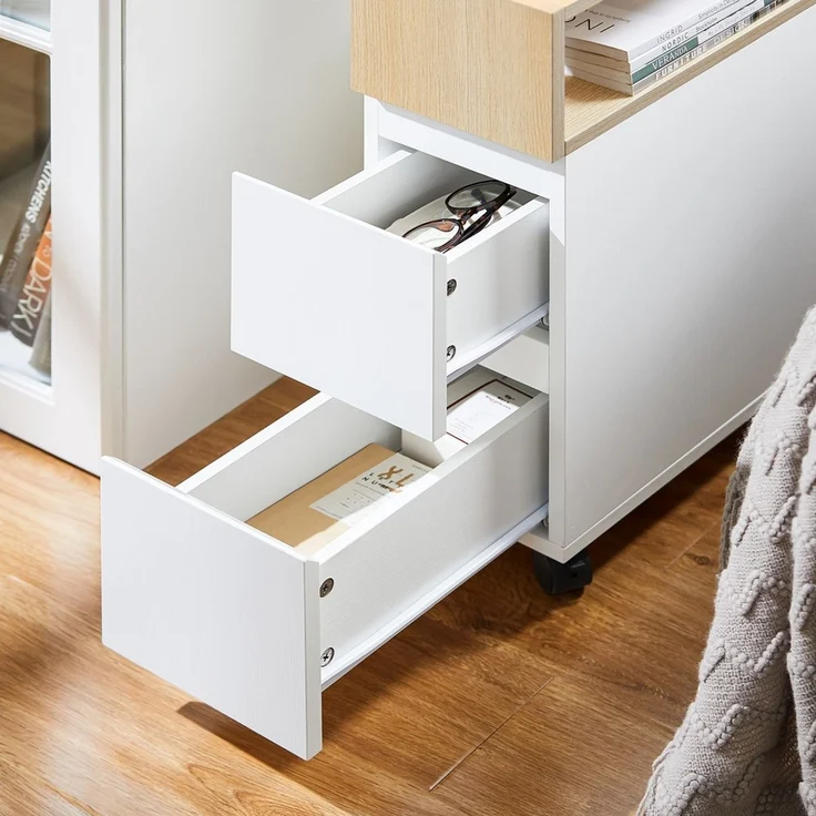 SoBuy FBT155-WN Nachttisch, Spanplatte, Melamin, Weiß, 50 x 61 x 20 cm – Bild 6