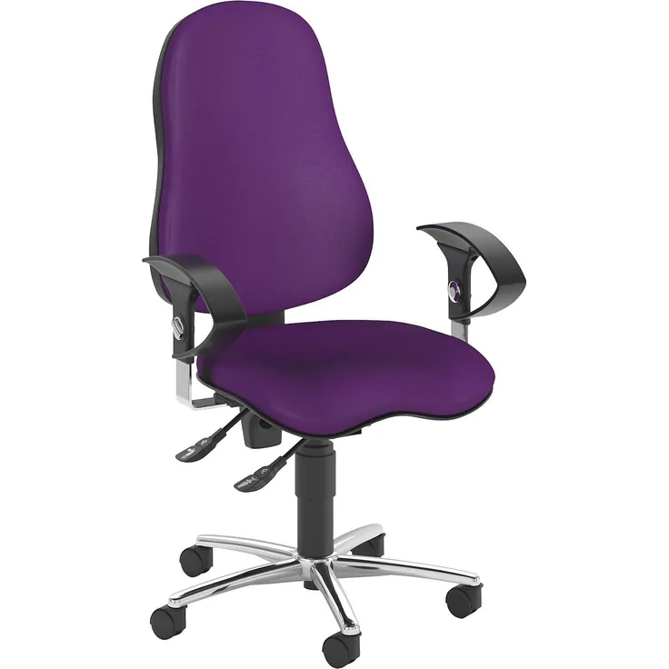 Topstar SI59UG03, Sitness 10 ergonomischer Bürostuhl, Schreibtischstuhl, inkl. höhenverstellbaren Armlehnen, Bezugsstoff lila