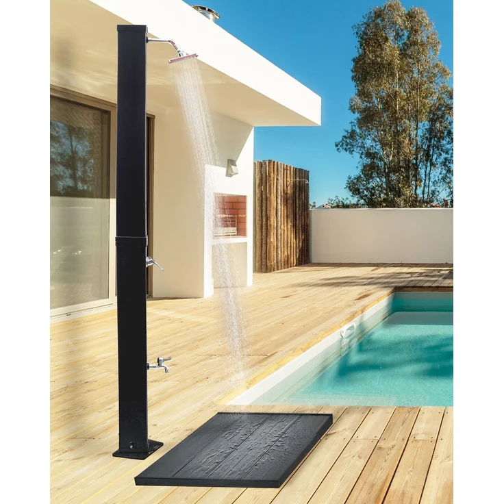 Freistehende solarbetriebene Gartendusche YARACUY Schwarz – Bild 3
