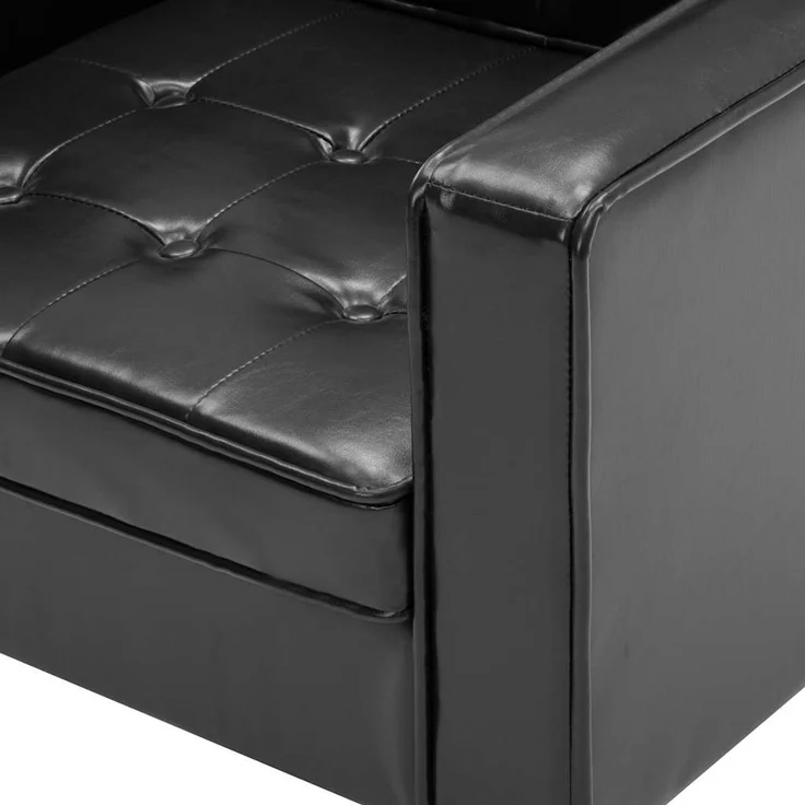 Sessel wohnzimmer, Relaxsessel, Fernsehsessel Schwarz 75x70x75 cm Kunstleder – Bild 6