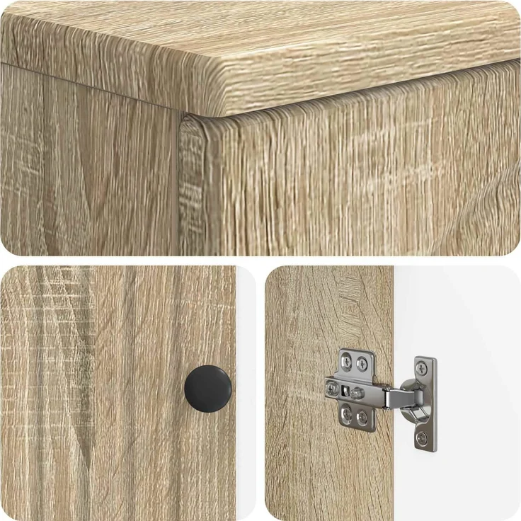 vidaXL Toilettenschrank ALKMAAR Sonoma-Eiche 66 x 25,5 x 190 cm 896257 – Bild 6