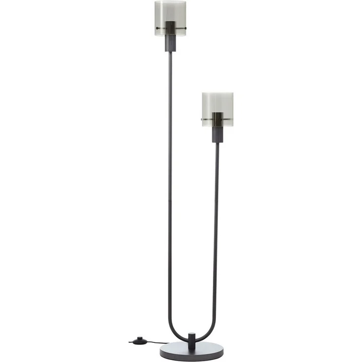 Brilliant Stehlampe Riffelini, ohne Leuchtmittel, 152 x 28 x 34 cm, E27, geriffeltes Rauchglas, anthrazit – Bild 3