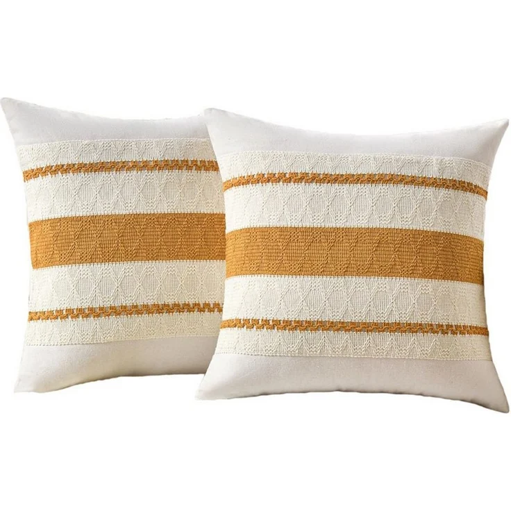 Agger Kissenbezug 2er-Set Boho-Zierkissenbezüge 45x45cm, Rustikale Retro-Kissenhüllen, (2 Stück), für Wohnzimmer, Schlafzimmer, Couch, Bett, Sofa & Sessel – Bild 1