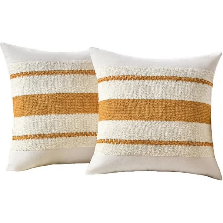 Agger Kissenbezug 2er-Set Boho-Zierkissenbezüge 45x45cm, Rustikale Retro-Kissenhüllen, (2 Stück), für Wohnzimmer, Schlafzimmer, Couch, Bett, Sofa & Sessel