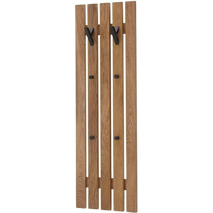 Garderobenpaneel >BANTRY< in holzfarben, Eiche massiv geölt - 38x120x14 (BxHxT)