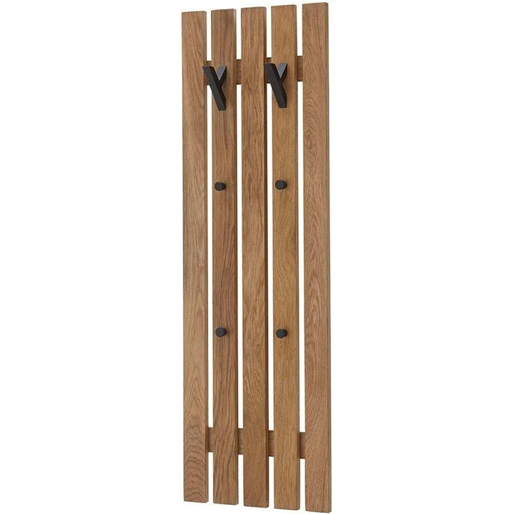 Garderobenpaneel >BANTRY< in holzfarben, Eiche massiv geölt - 38x120x14 (BxHxT) – Bild 1