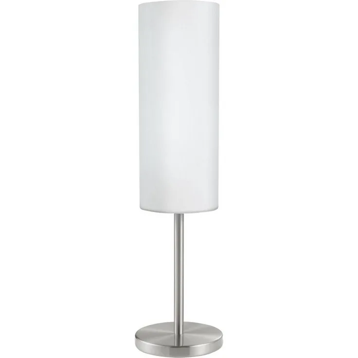 Eglo 85981 Tischleuchte Troy 3 E27 1X40W Glas satiniert weiß H:46cm Ø10,5cm mit Kabelschalter