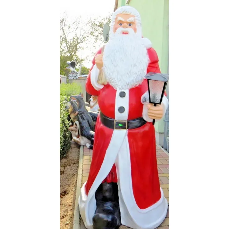 XXL Weihnachtsmann lebensgross + Lampe 175cm 220V Santa Nikolaus Deko Figur