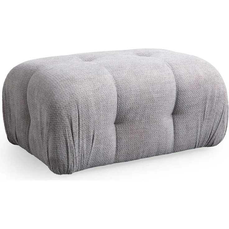 Atelier Del Sofa Stylish Pouffe with Beech Wood Frame, Light Grey Fabric, 95 x 65 x 75 cm | Soft Foam & Pillows Included | Modern Design for Living Room & Lounge