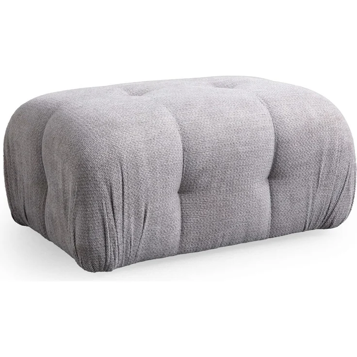 Atelier Del Sofa Stylish Pouffe with Beech Wood Frame, Light Grey Fabric, 95 x 65 x 75 cm | Soft Foam & Pillows Included | Modern Design for Living Room & Lounge