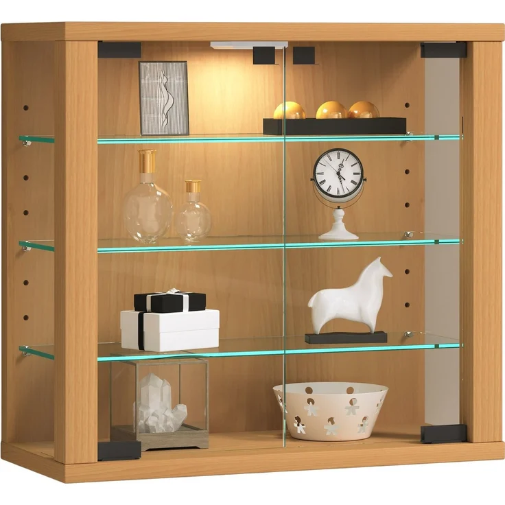 VCM Wandvitrine Vitrosa 919411 Buche H. 40 x B. 43 x T. 18 cm – Bild 1