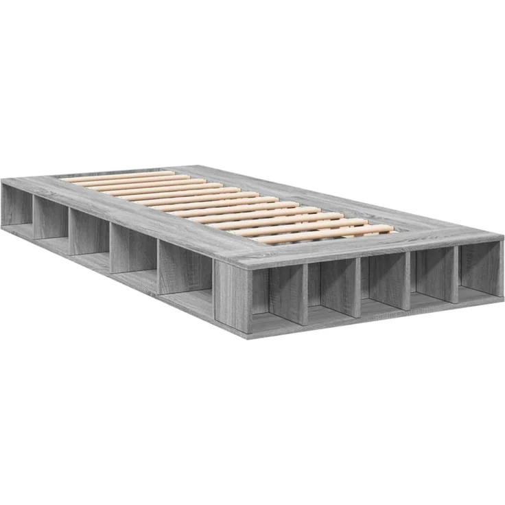 vidaXL Bettgestell Grau Sonoma 90x190 cm Holzwerkstoff 3280529 – Bild 3