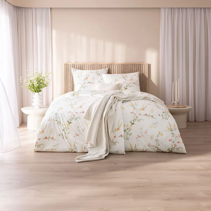 Estella Interlock Jersey Bettwäsche Tanja 6531-710 gelb floral 135x200 – Bild 1