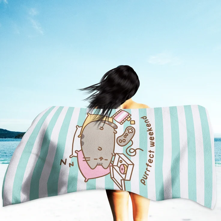 BERONAGE Strandtücher Pusheen Badetuch Purrfect Weekend 75x150 cm, 100% Baumwolle (1-St), Frottee in Velours-Qualität – Bild 4