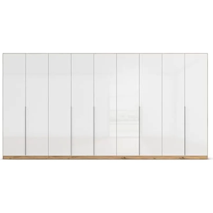 Rauch Möbel Alabama, Kleiderschrank für Schlafzimmer, Kinderzimmer, Wohnzimmer, Garderobe, Flur, 9-türig, mit Zubehör Basic, Farbe Hochglanz Weiß | Eiche Artisan, Breite 405 cm – Bild 8