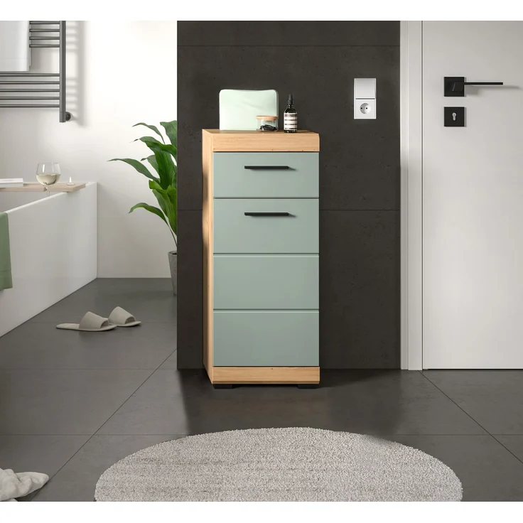 Xonox Scout Standschrank (B/H/T: 37x88x31 cm) in Salbei und Artisan Eiche Nachbildung – Bild 6