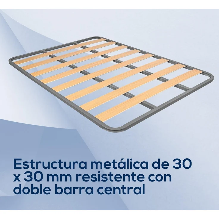 Duérmete Online - Lattenrost Basic Struktur 30x30 mm ohne Füße, Stabilität und Robustheit, Stahlrohr 30x30 mm, Epoxidfarbe grau, 150x190 – Bild 2