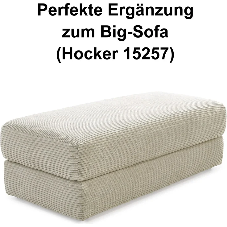 Big-Sofa 290cm breit Federkern Polsterung Lounge Couch extratief Cord Beige Grau – Bild 8
