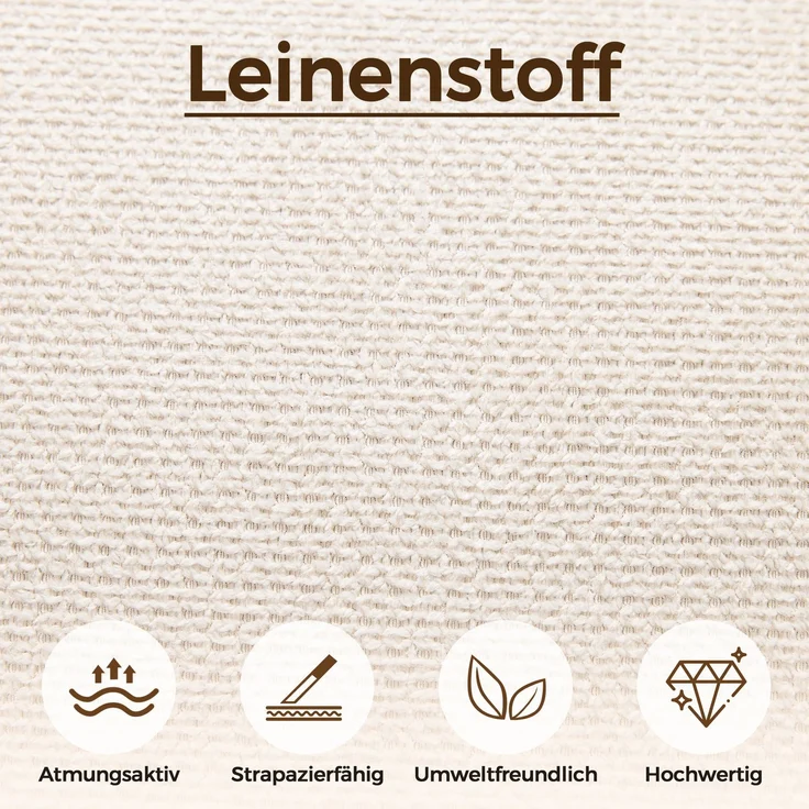 Merax Esszimmerstuhl Beine aus Massivholz, Bezug aus Leinenstoff (Set, 4 St), 4er Set Polsterstühle Küchenstuhl Wohnzimmerstuhl Beige – Bild 6