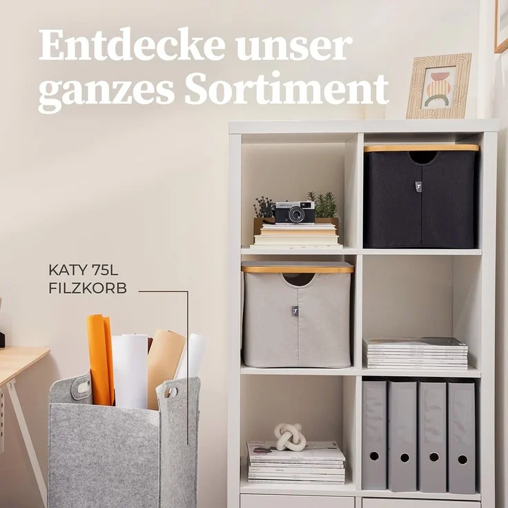 HENNEZ Aufbewahrungskorb 40l kompatibel für IKEA KALLAX Regal, Korb zur Holz Aufbewahrung klein Aufbewahrungsbox Regalkorb – Bild 6