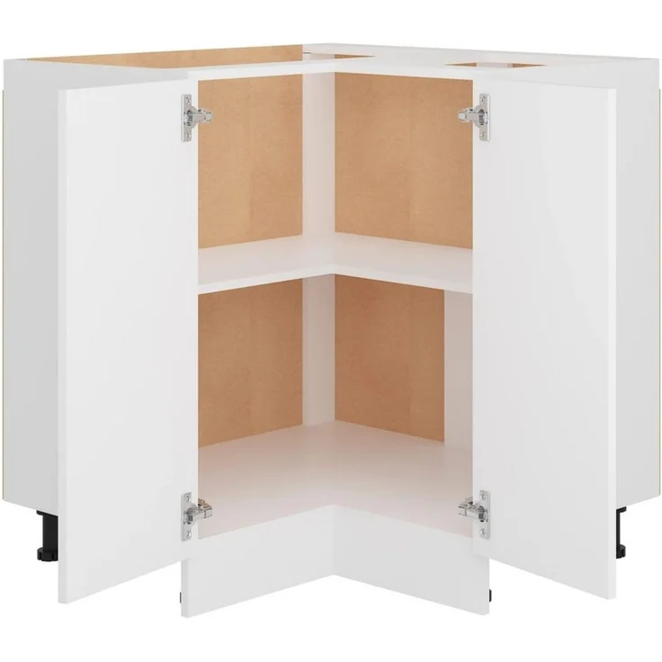 DOTMALL Eckunterschrank Eckunterschrank Lyon Weiß 75,5x75,5x81,5 cm Holzwerkstoff – Bild 2
